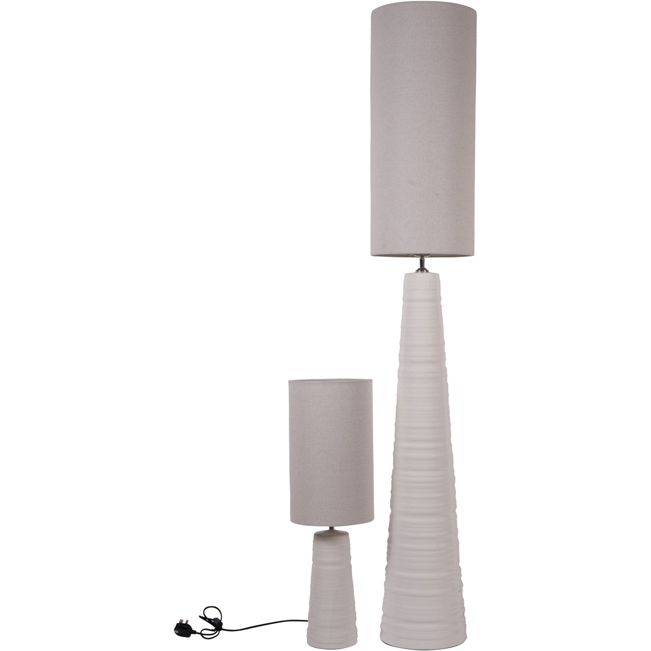 Tivoli Tall Ceramic Floor Lamp White with Shade E27 60W