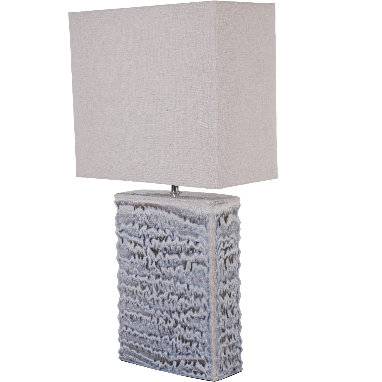Sereno Square Ceramic Lamp Off White with Shade E27 60W