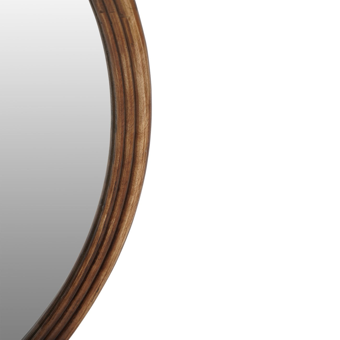 Tilburg Round Wood Mirror Brown 80cm