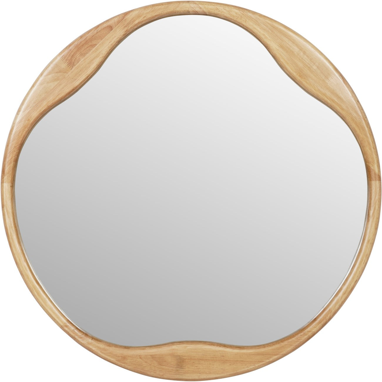 Hague Round Natural Wood Mirror 70cm