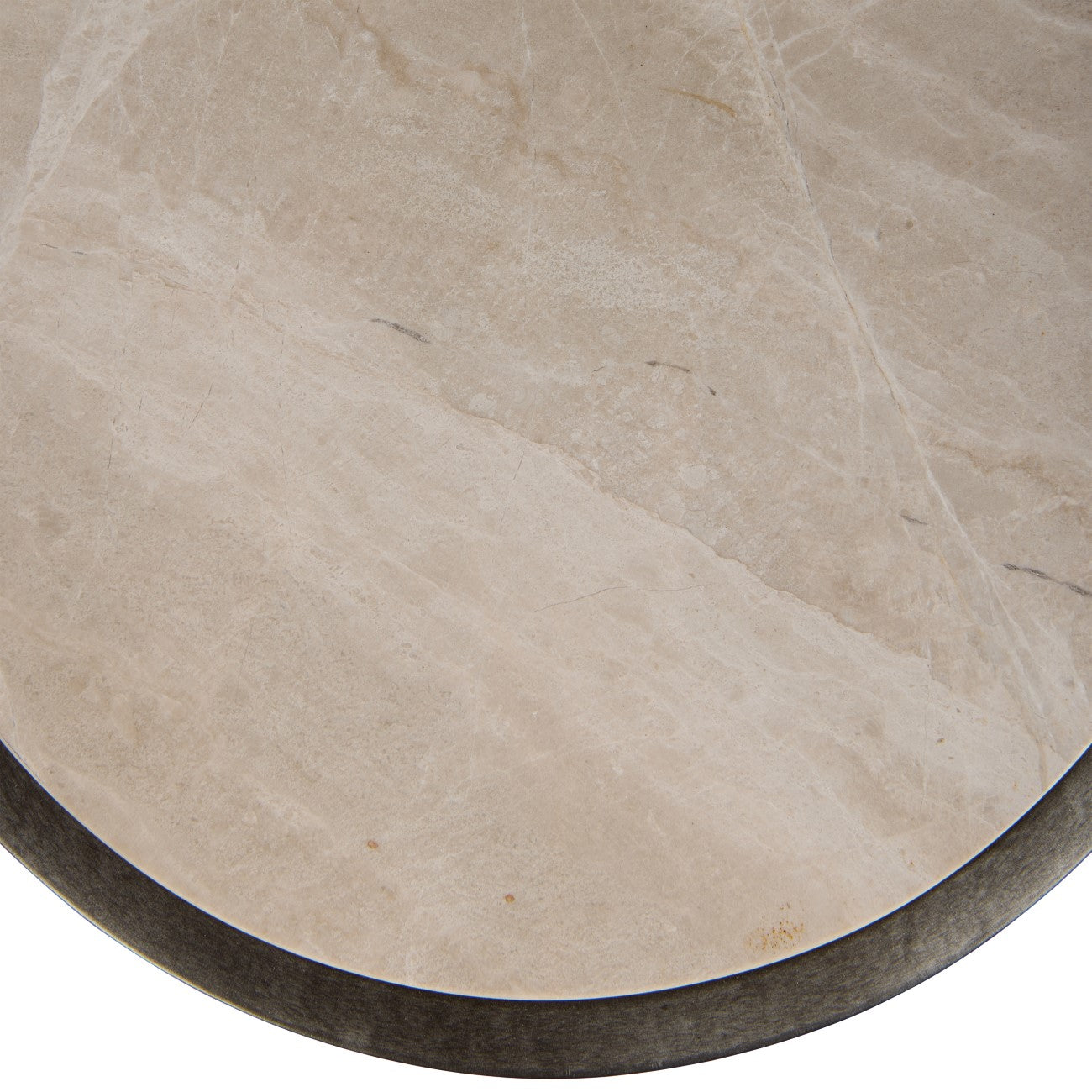 Iota Accent Table Grey Emperador Marble Aged Silver Frame