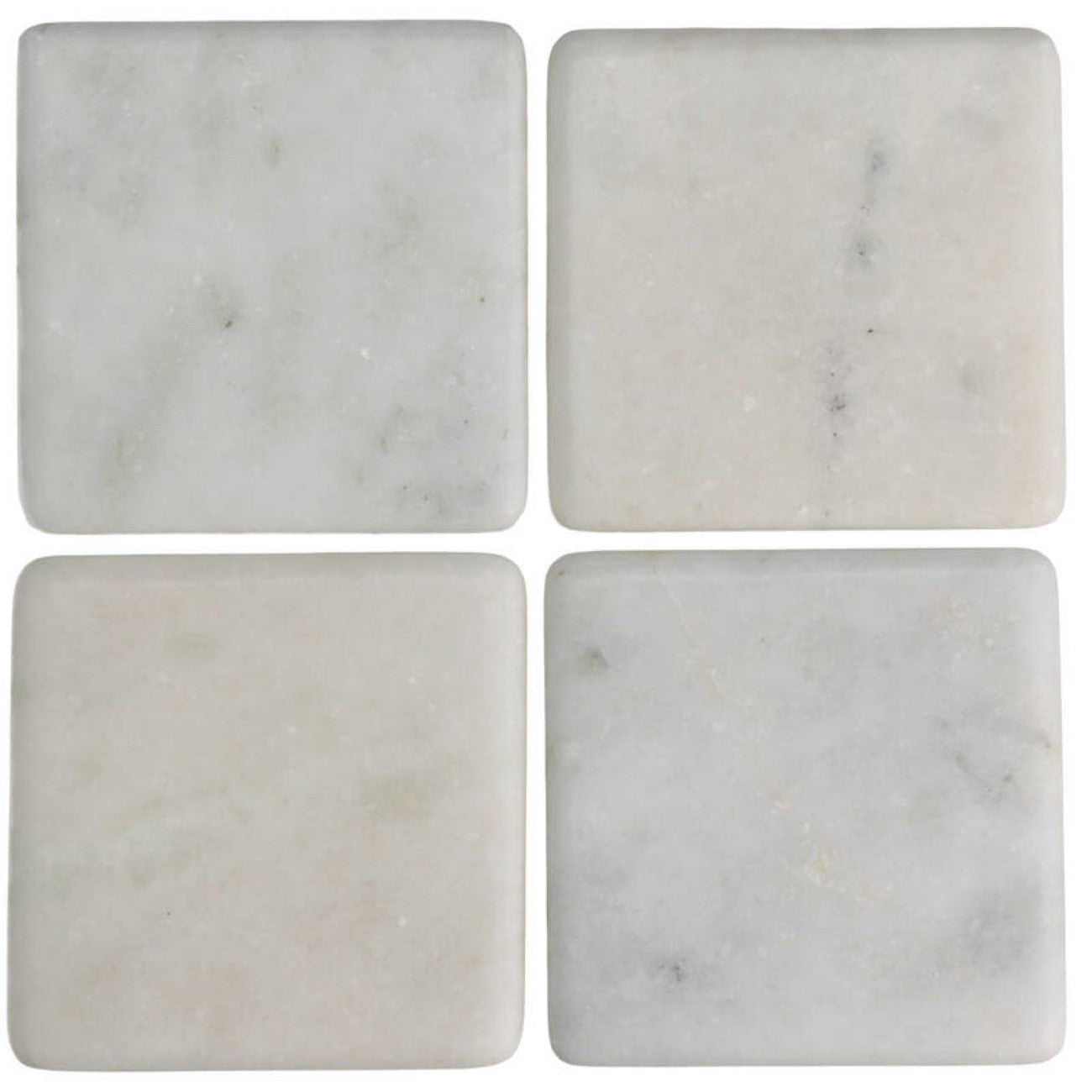 White Marble Square Coasters Set of 4