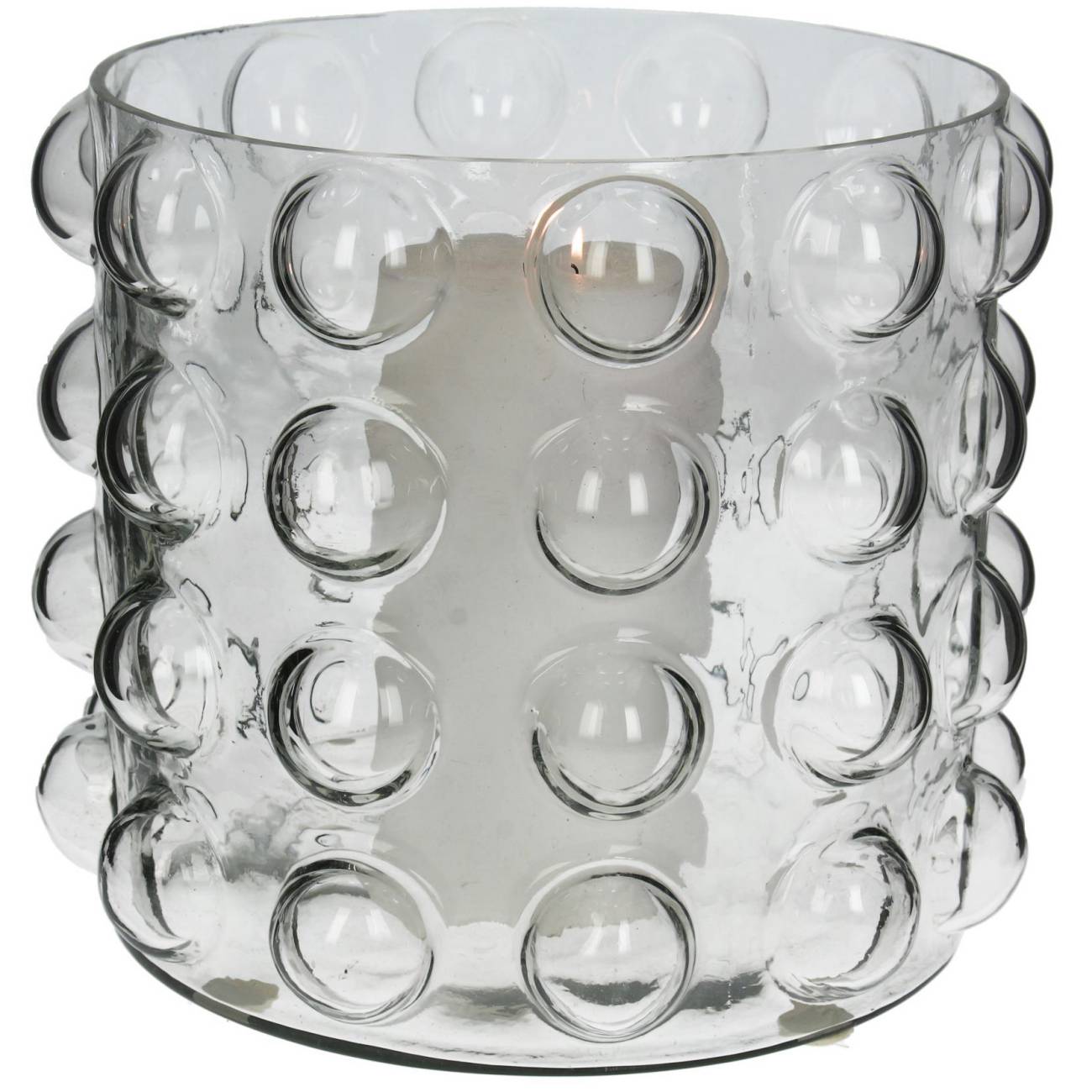 Bobble Clear Glass Candle Holder Small 18cm