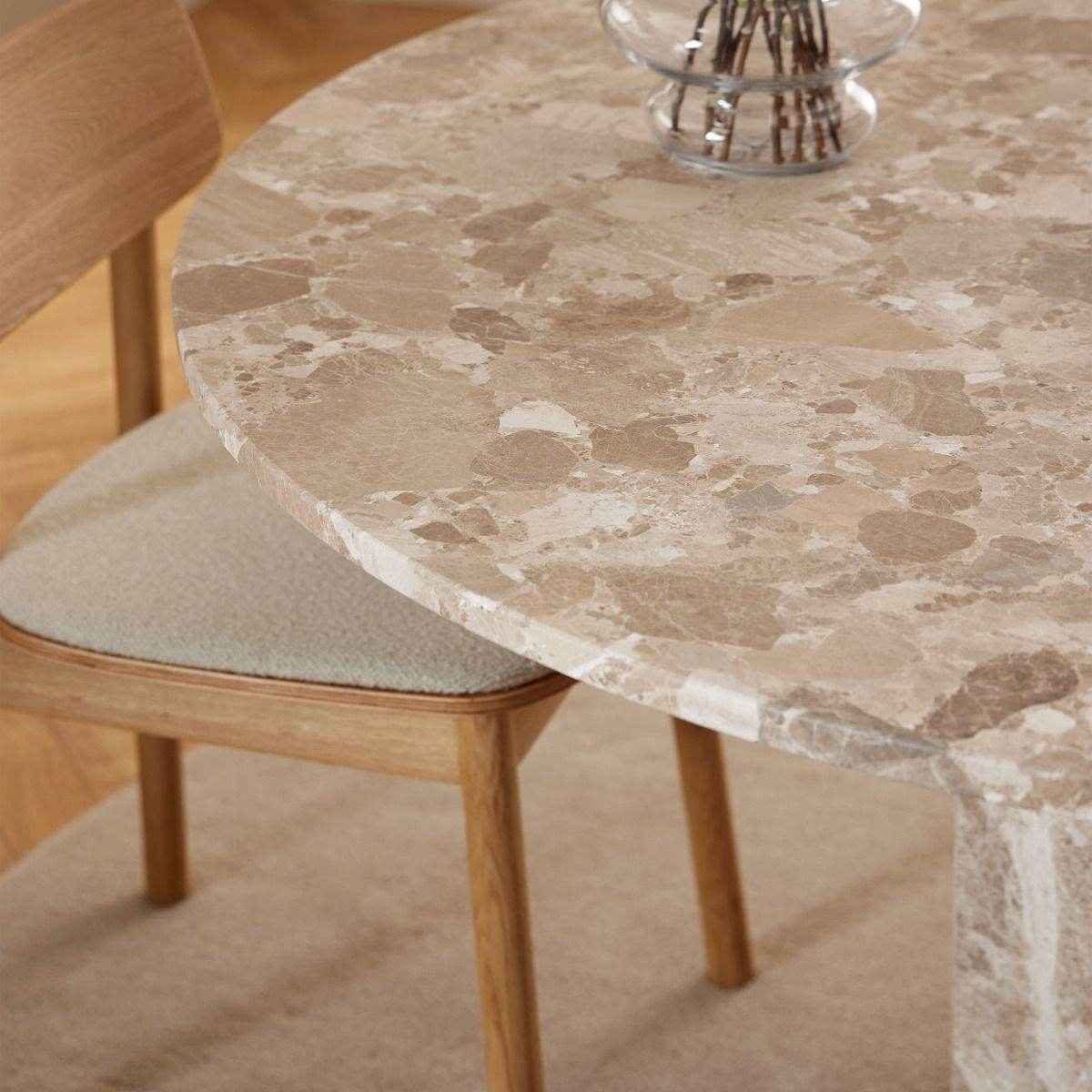 Naxos Round Brown Marble Dining Table