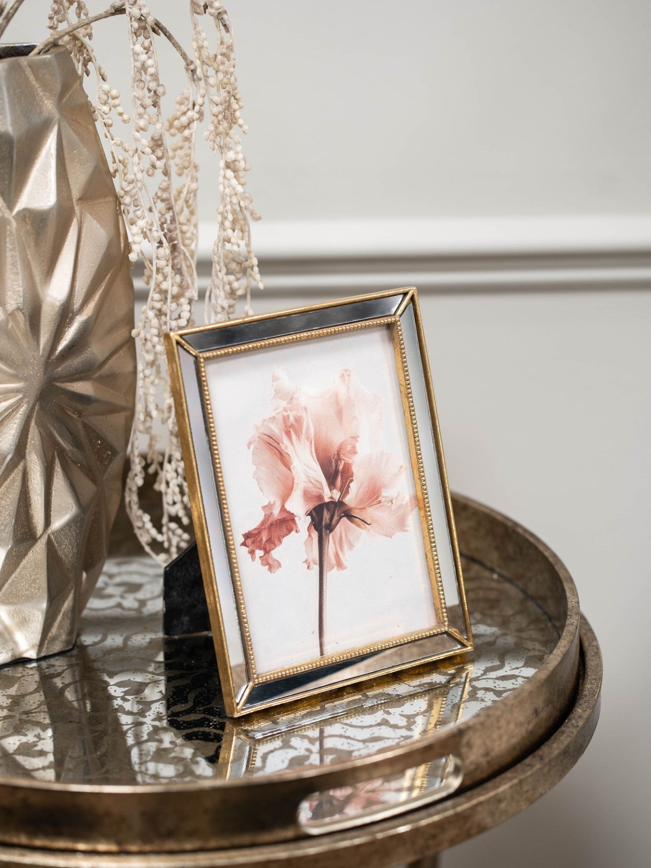 Danes Photo Frame Mirror Polyresin Gold 13x18cm