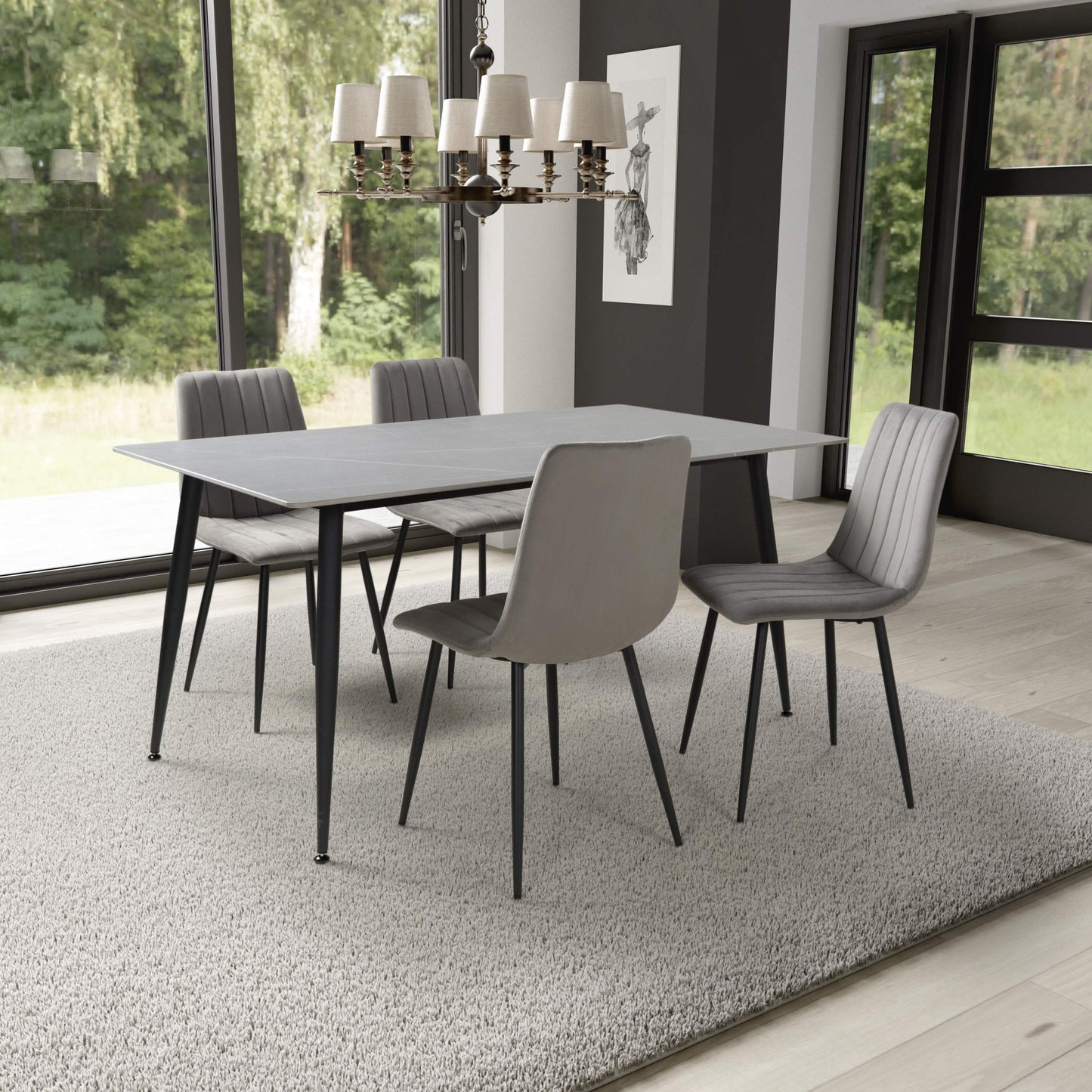 Monaco 1.6m & Lisbon Dining Set