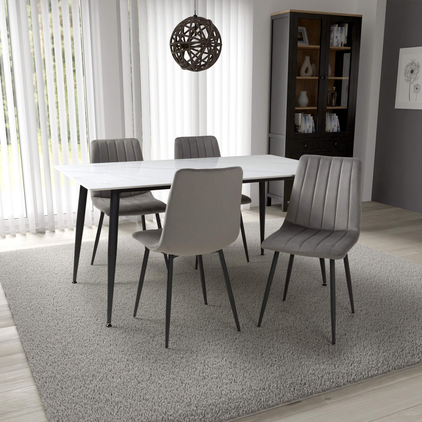 Monaco 1.6m & Lisbon Dining Set