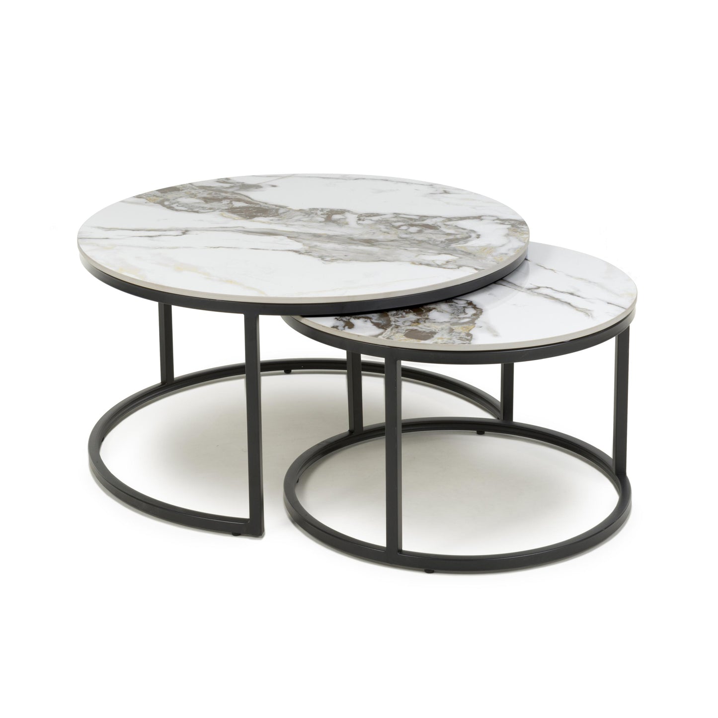 Delta White & Gold Nest of Tables