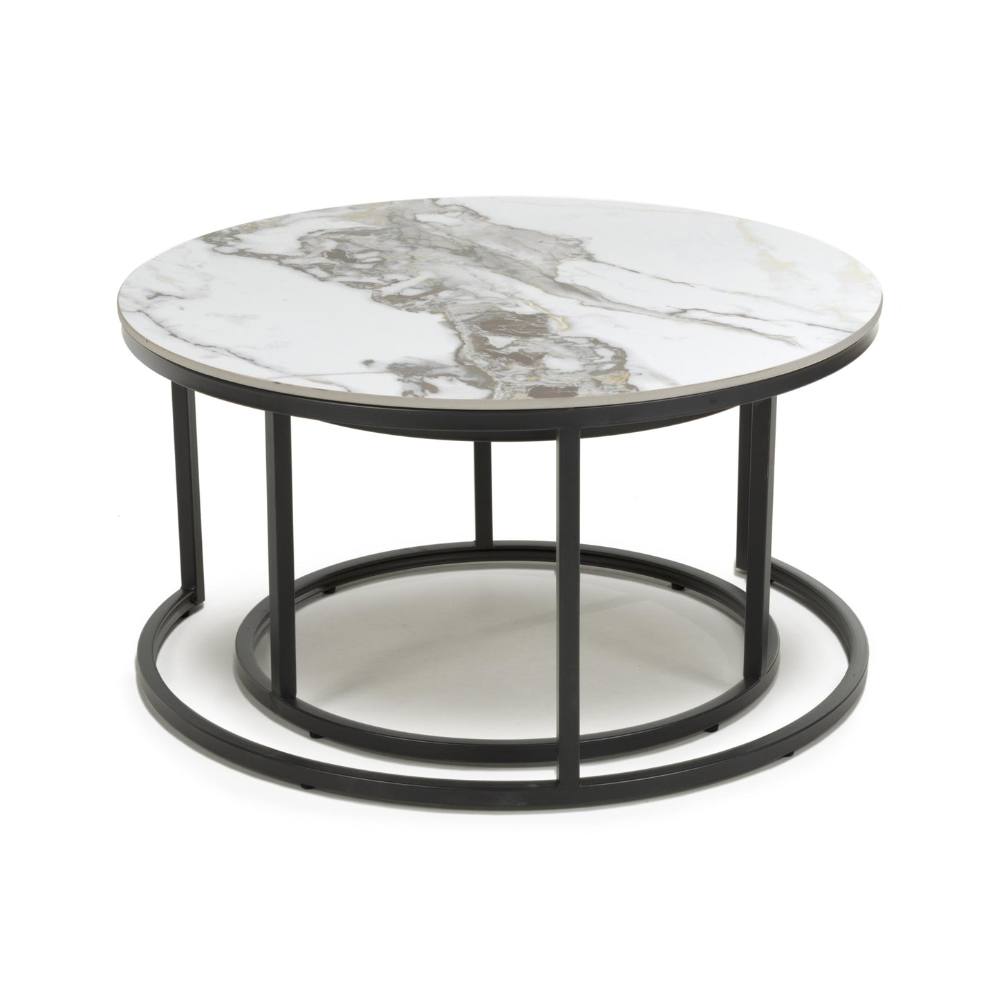 Delta White & Gold Nest of Tables