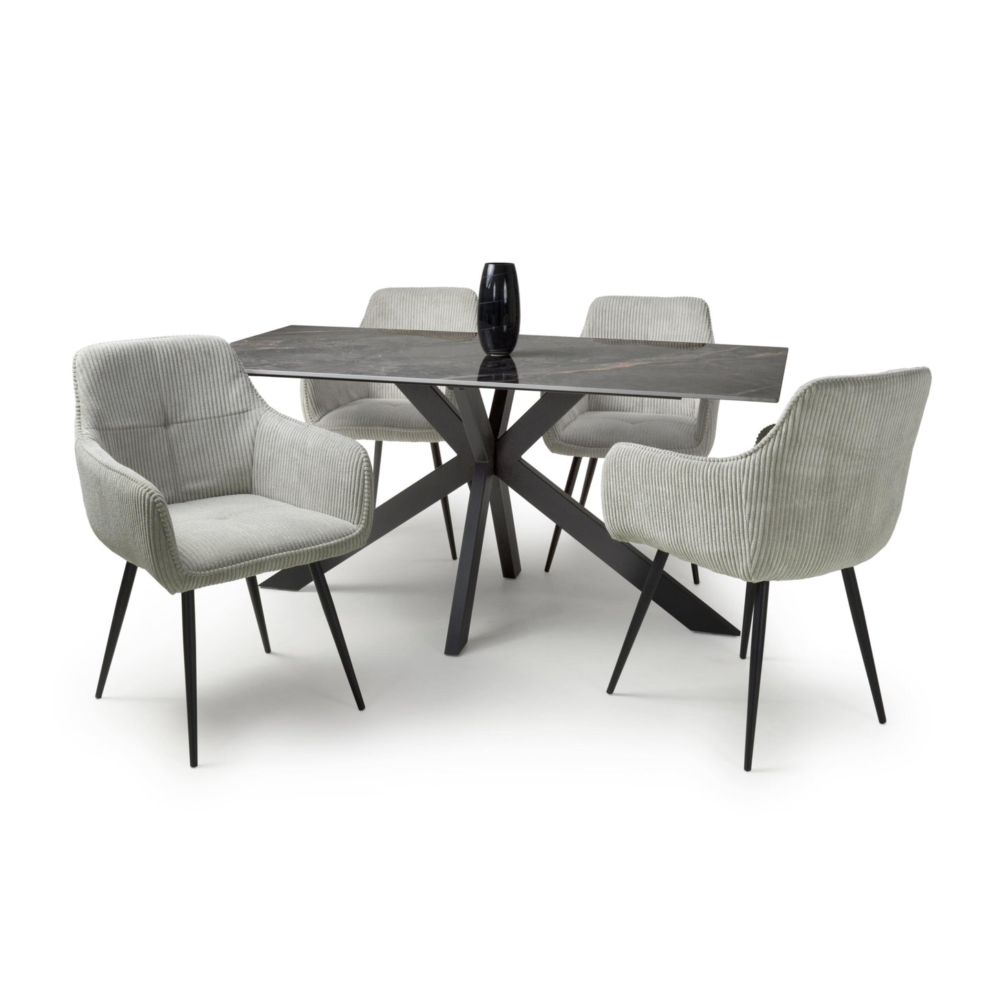 Tokyo 1.6m & 4 Denver Dining Set