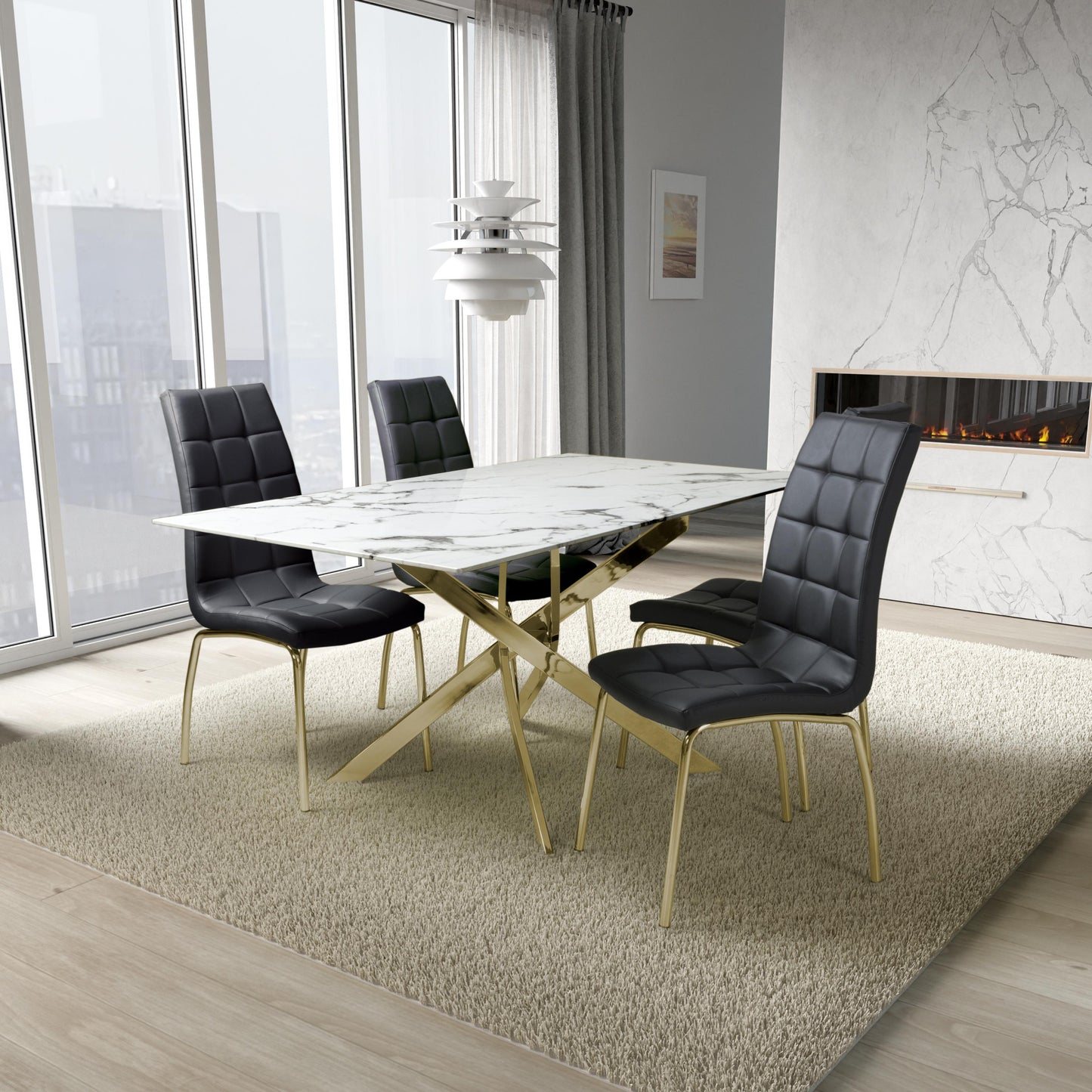 Astoria 1.6m Dining Table & 4 Jenner Chair Dining Set