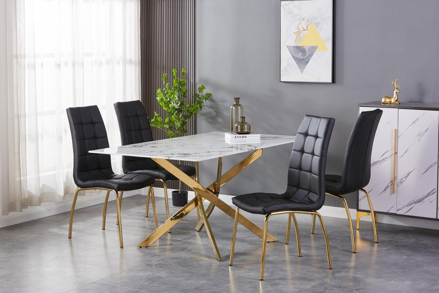 Astoria 1.6m Dining Table & 4 Jenner Chair Dining Set