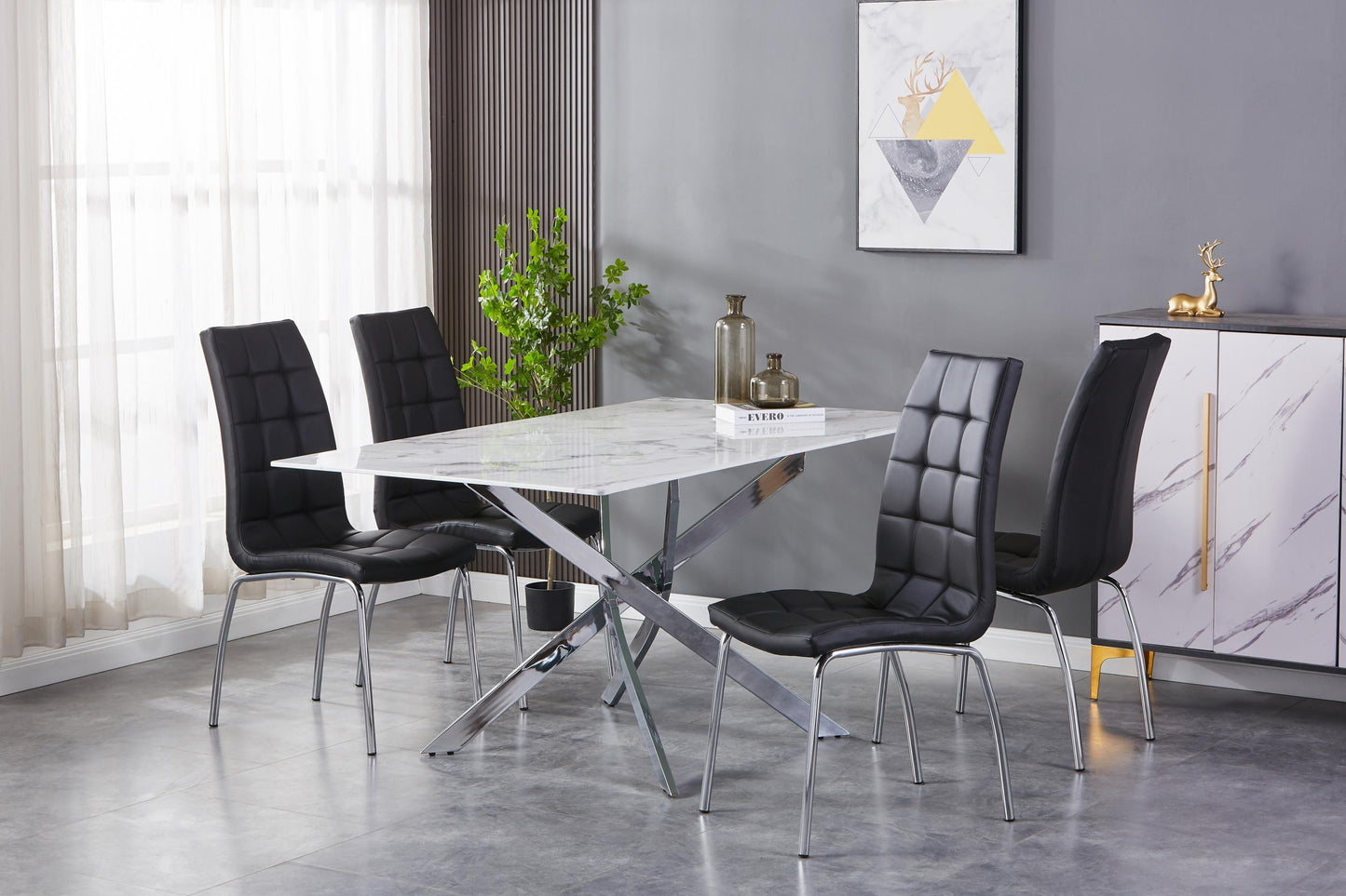 Astoria 1.6m Dining Table & 4 Jenner Chair Dining Set