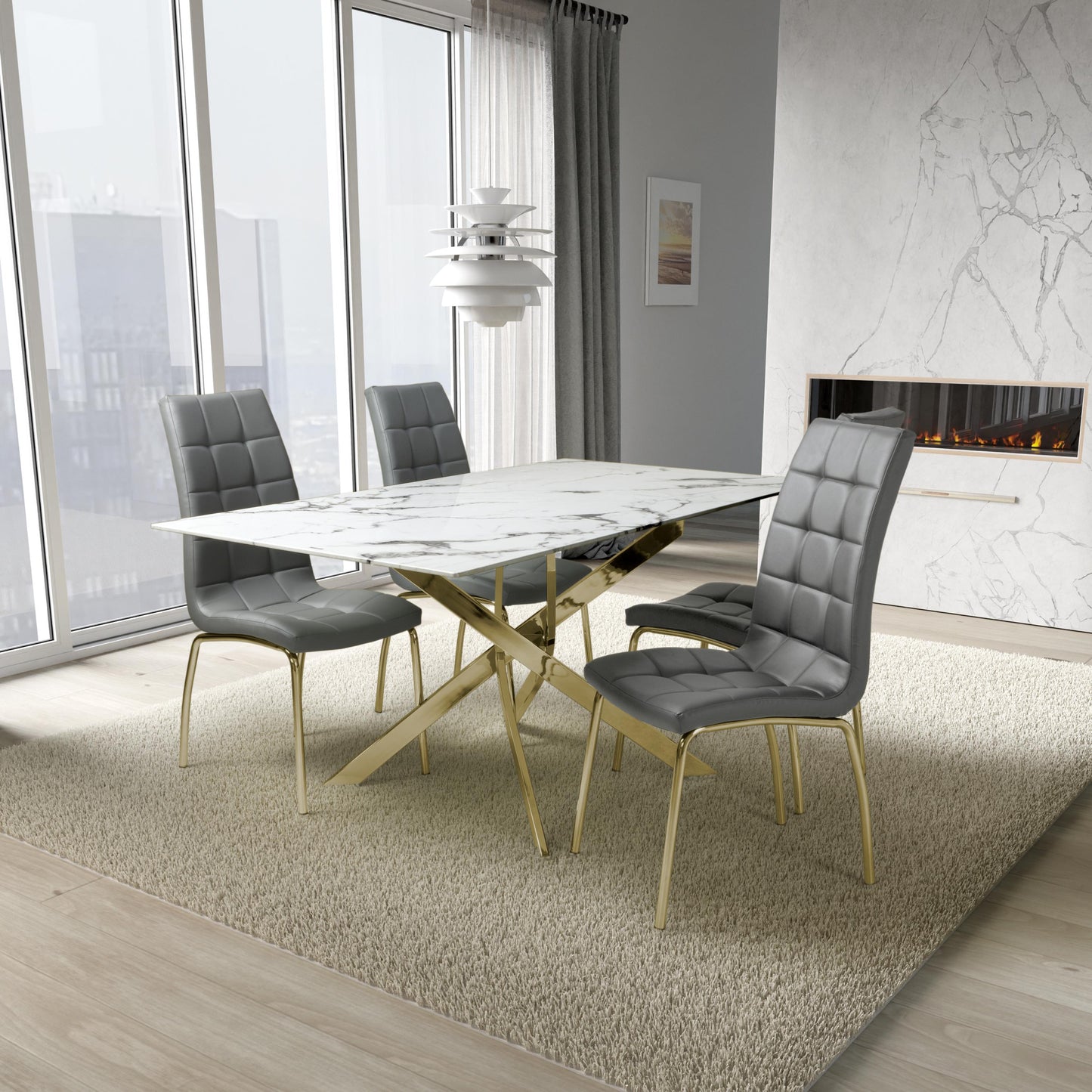 Astoria 1.6m Dining Table & 4 Jenner Chair Dining Set
