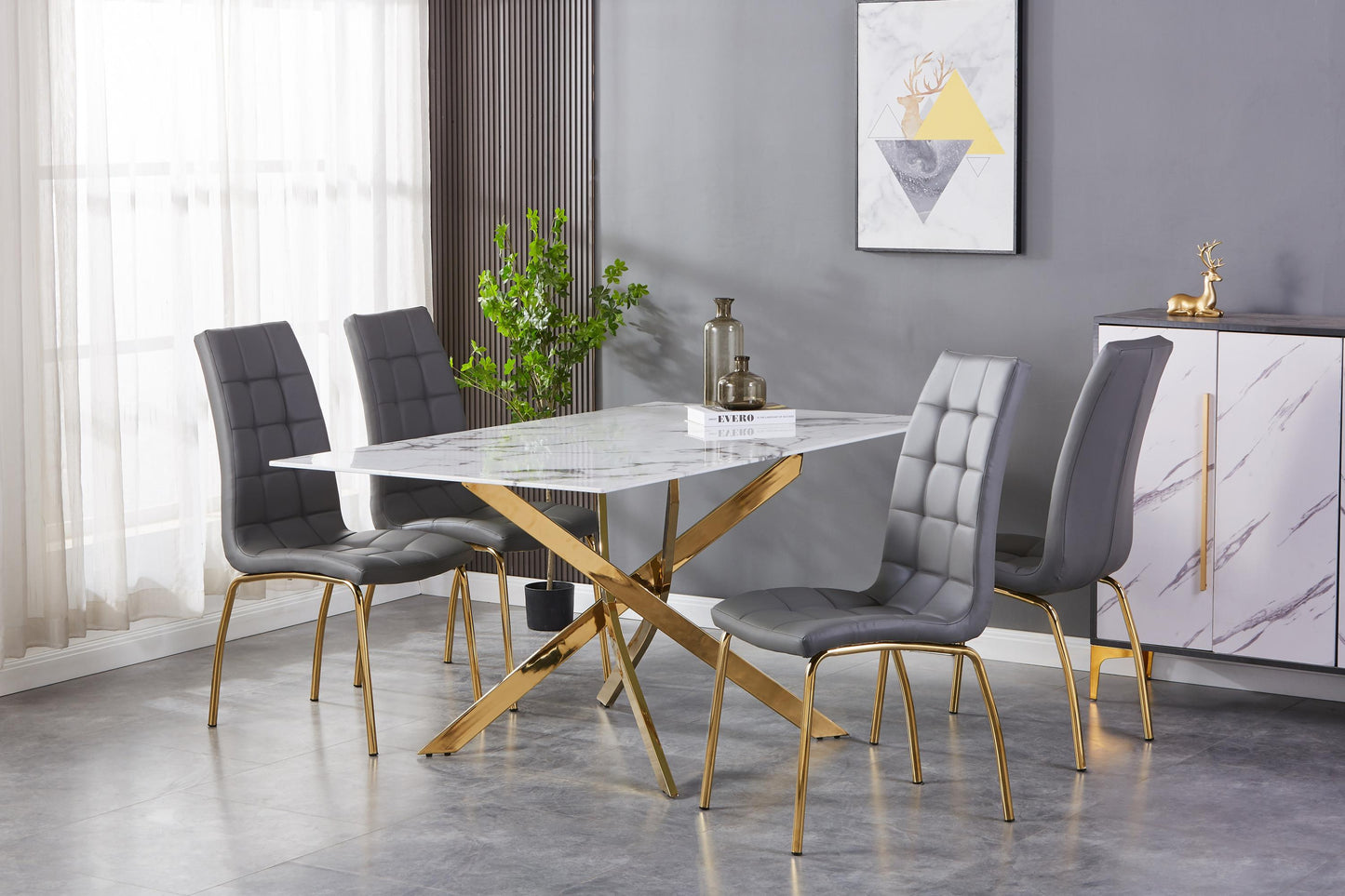 Astoria 1.6m Dining Table & 4 Jenner Chair Dining Set