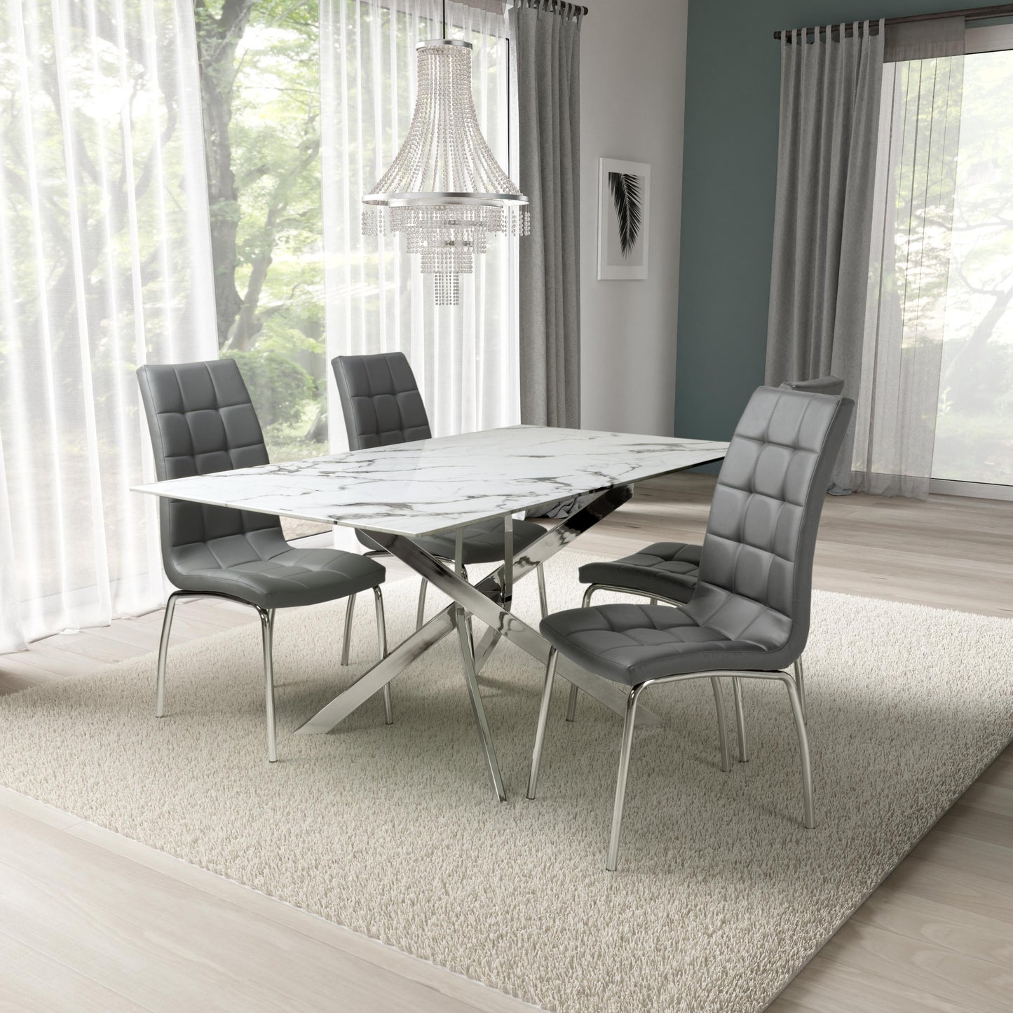 Astoria 1.6m Dining Table & 4 Jenner Chair Dining Set