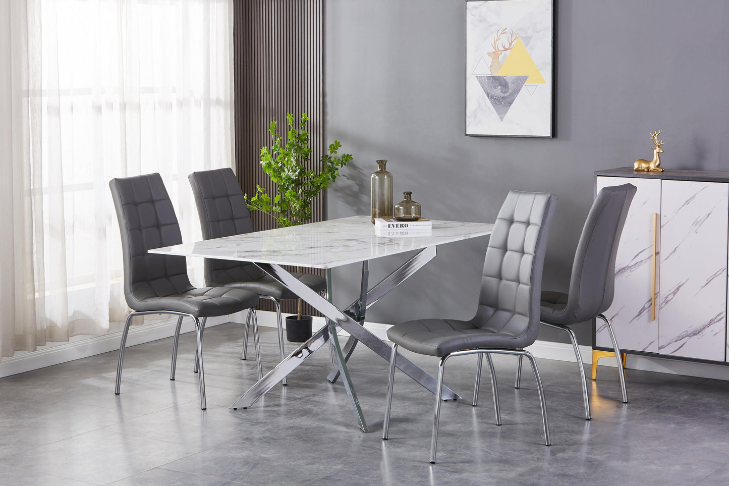 Astoria 1.6m Dining Table & 4 Jenner Chair Dining Set