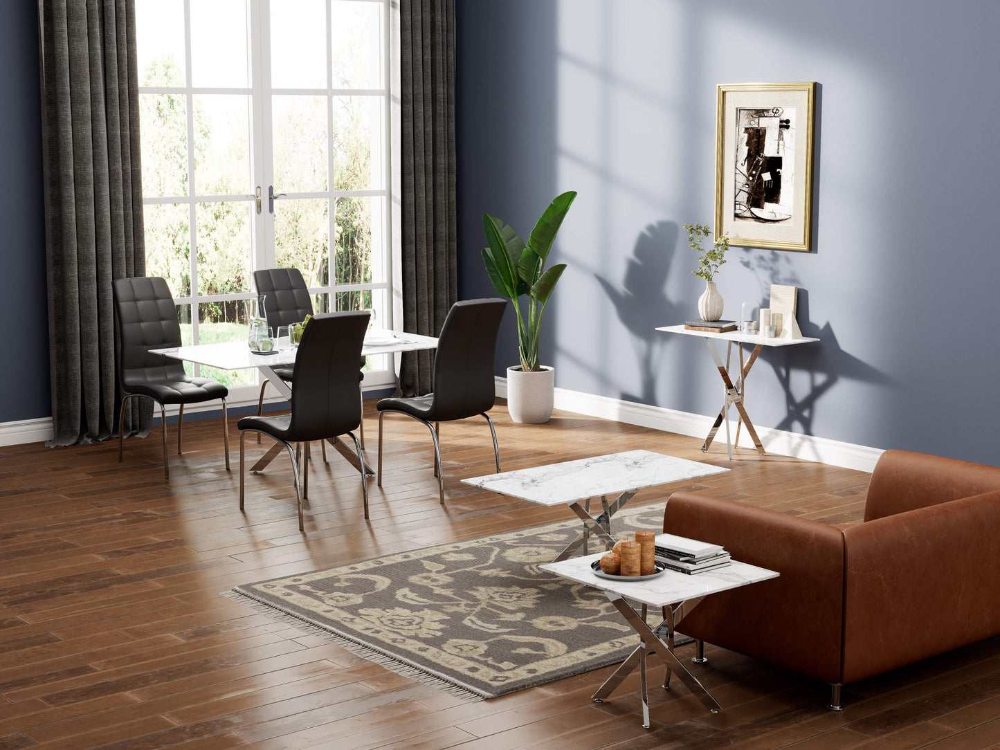 Astoria 1.6m Dining Table & 4 Jenner Chair Dining Set