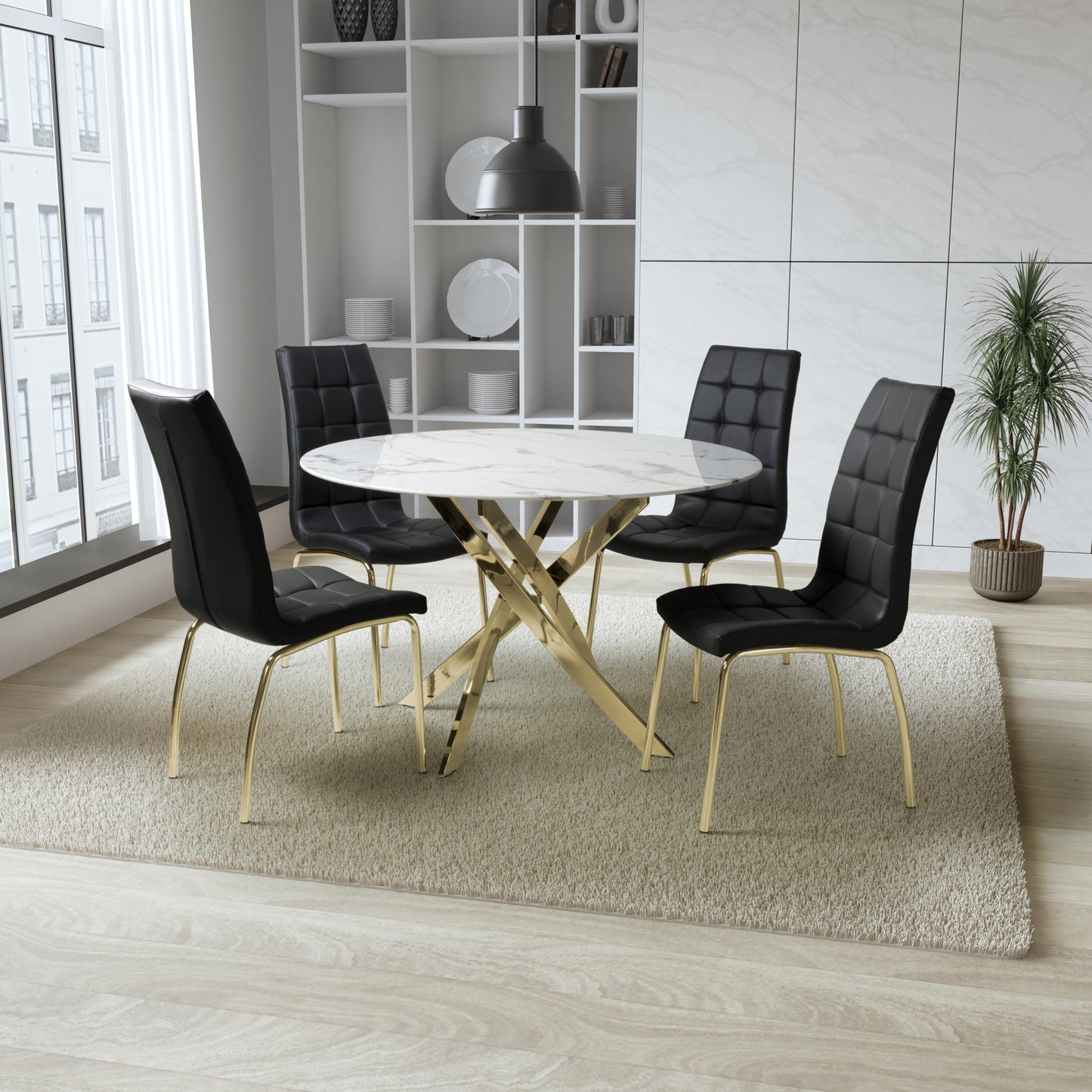 Astoria Round Dining Table & 4 Jenner Chair Dining Set