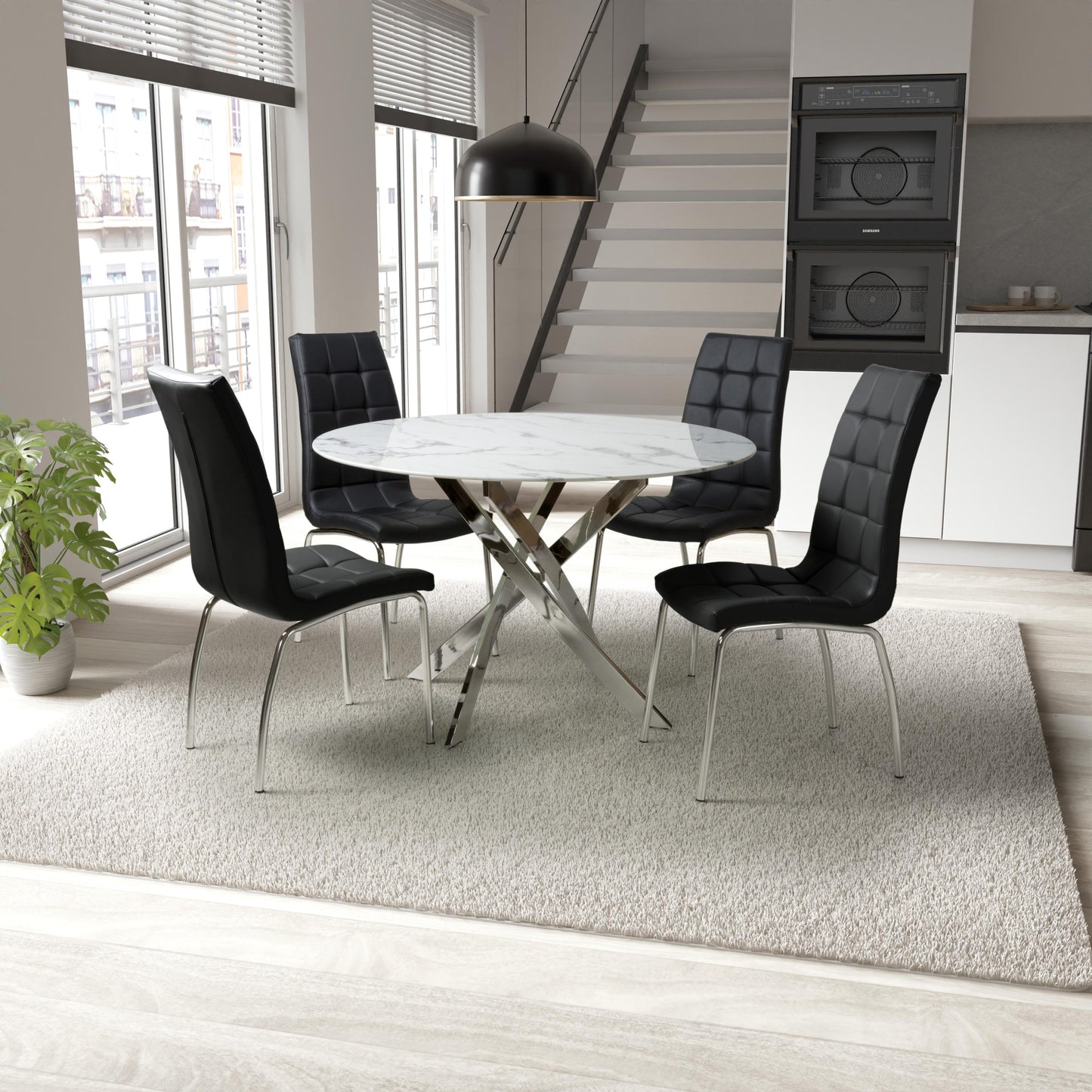 Astoria Round Dining Table & 4 Jenner Chair Dining Set