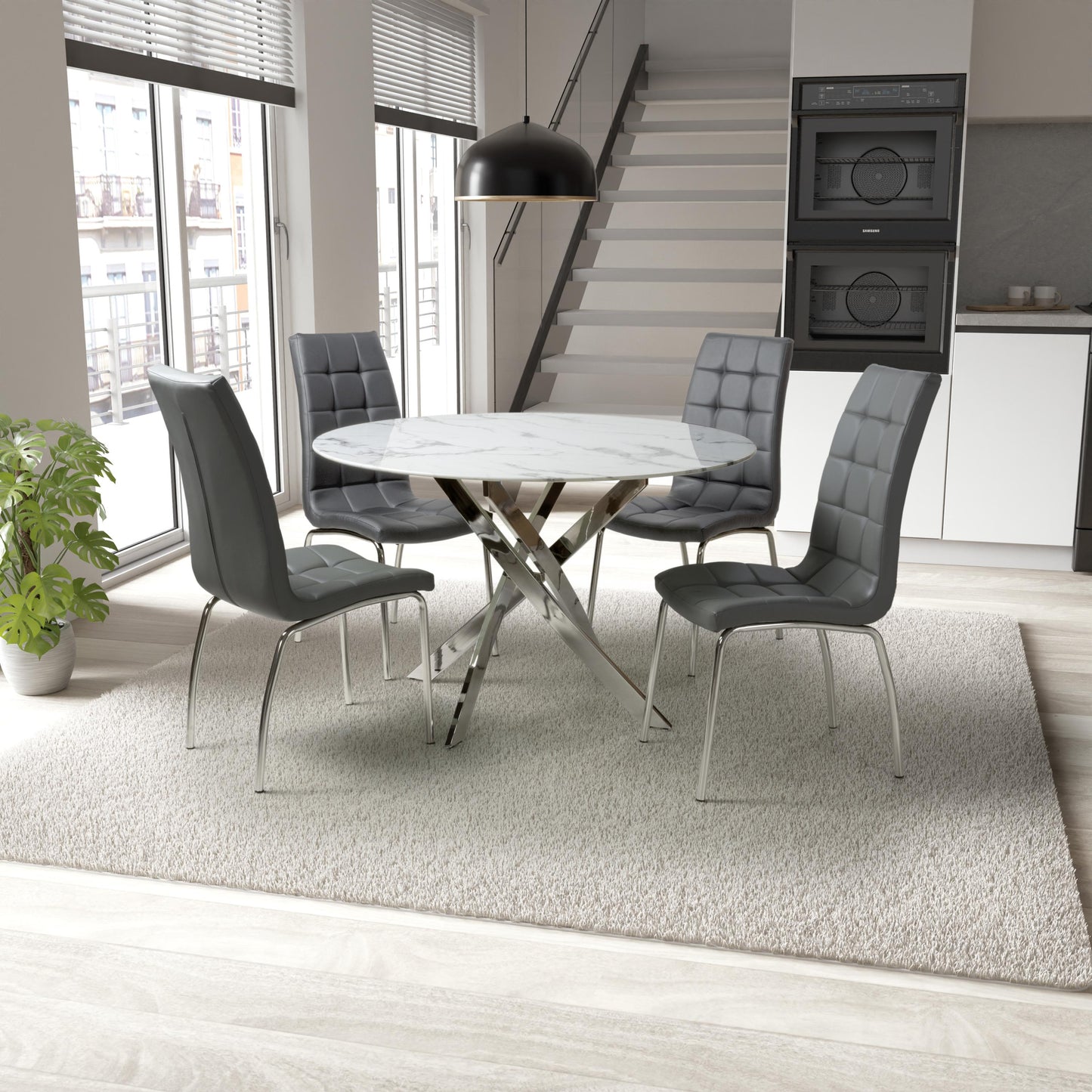 Astoria Round Dining Table & 4 Jenner Chair Dining Set