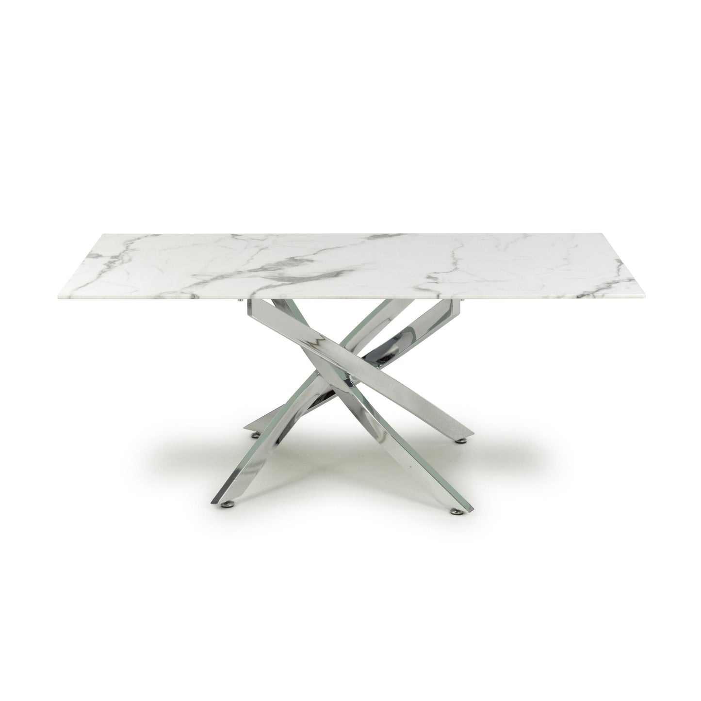 Astoria White & Chrome Coffee Table