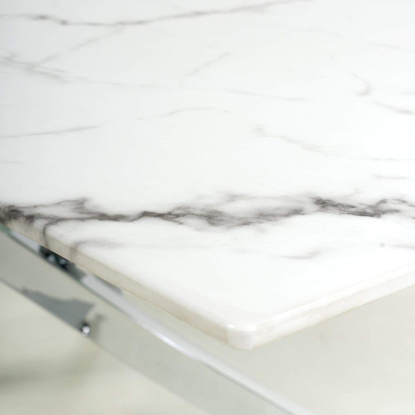 Astoria White & Chrome Coffee Table