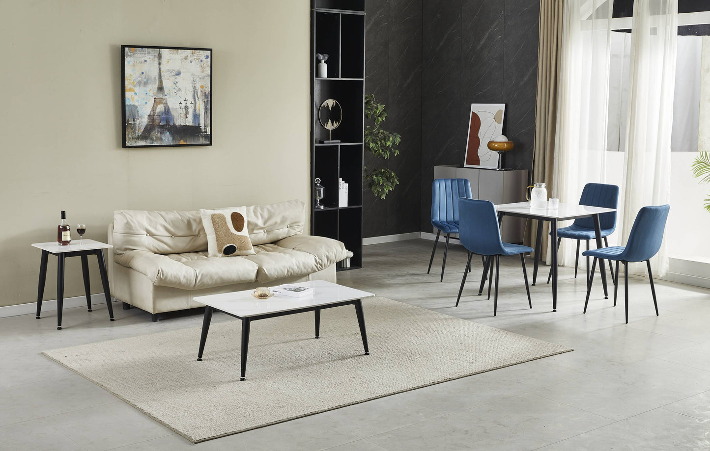 Monaco 0.8m & Madison Dining Set