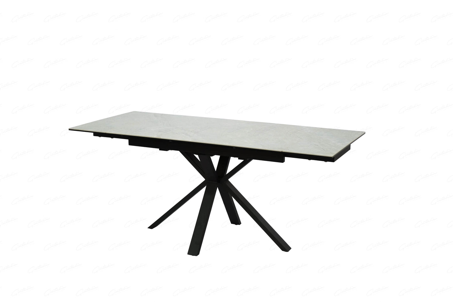 PRE- ORDER DELIVERY FROM OCT Amari Grey Ceramic Marble Small Extendable Dining Table