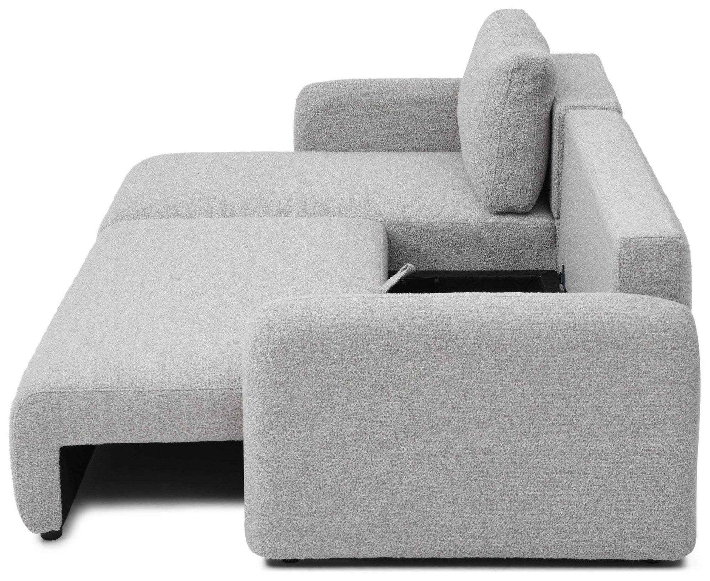Julia Mars Natural Soft Boucle Reversible Corner Modern Sofa Bed