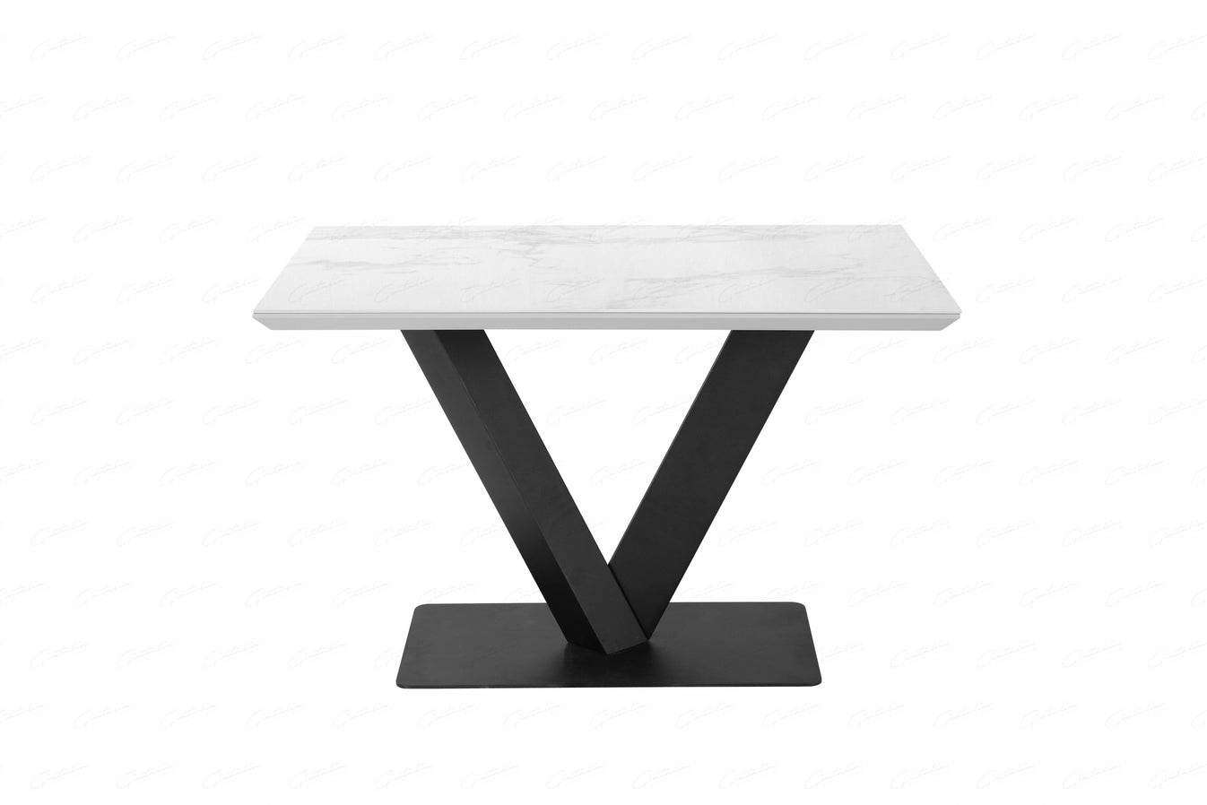 Alessia White Ceramic Marble 1.2m Dining Table