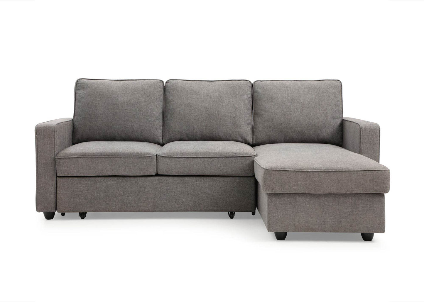 Ashton Typhon Grey Textured Weave Reversible Corner Modern Sofa Bed