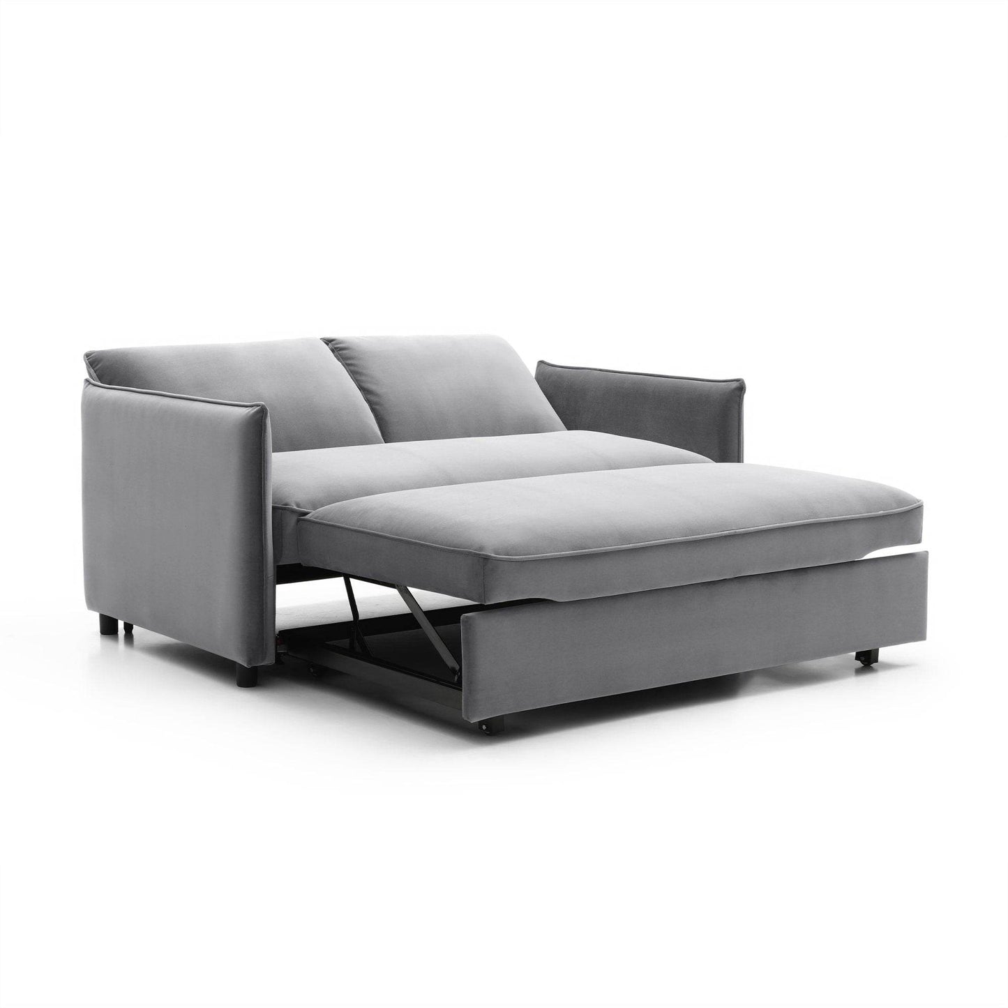 Luna Athena Grey Velvet Pop-up Modern Sofa Bed