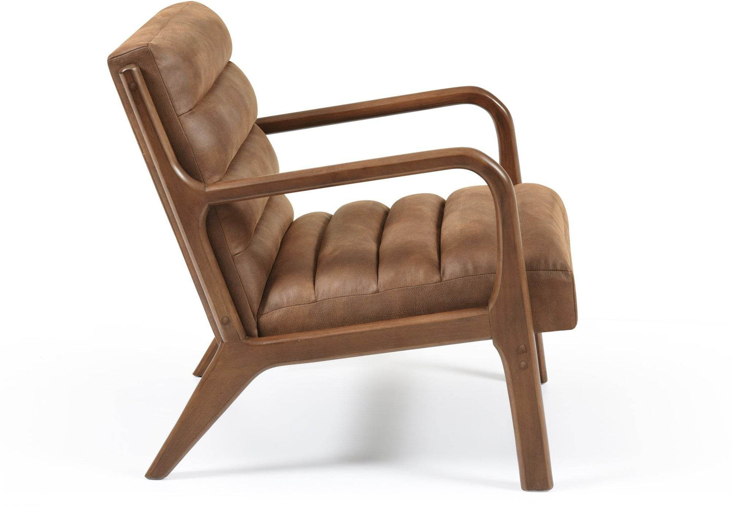 Isabella Achilles Brown PU Walnut Modern Armchair