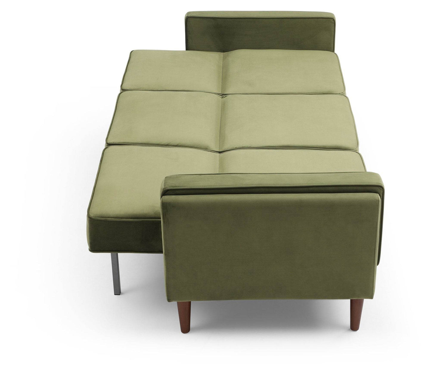 Pablo Athena Olive Green Velvet Modern Sofa Bed