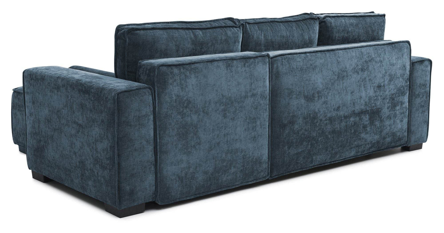 Harrison Eryx Navy Chenillet Reversible Corner Modern Sofa Bed