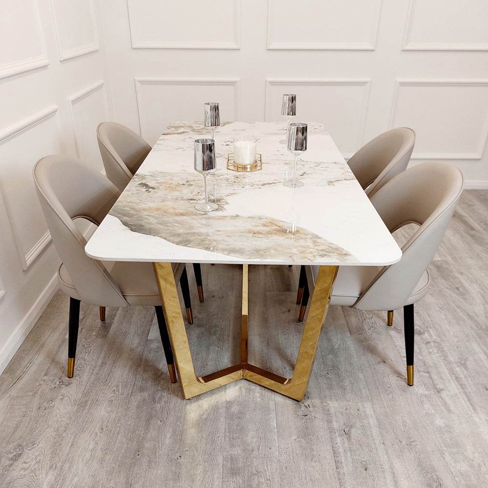 Lucien Pandora Gold Sintered Stone 1.8m Dining Table