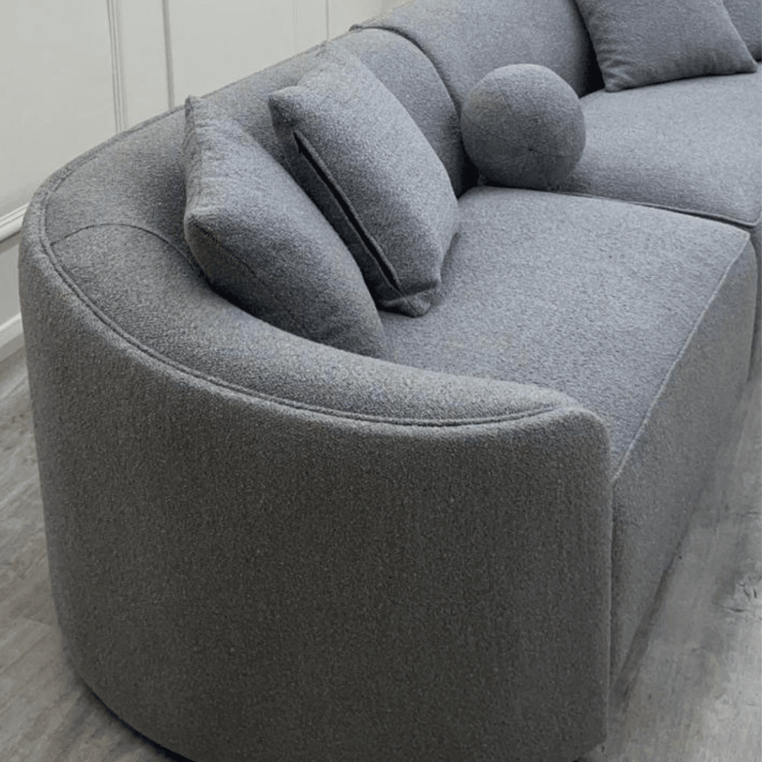 Grey Pebble Boucle Sofa Boucle Sofa