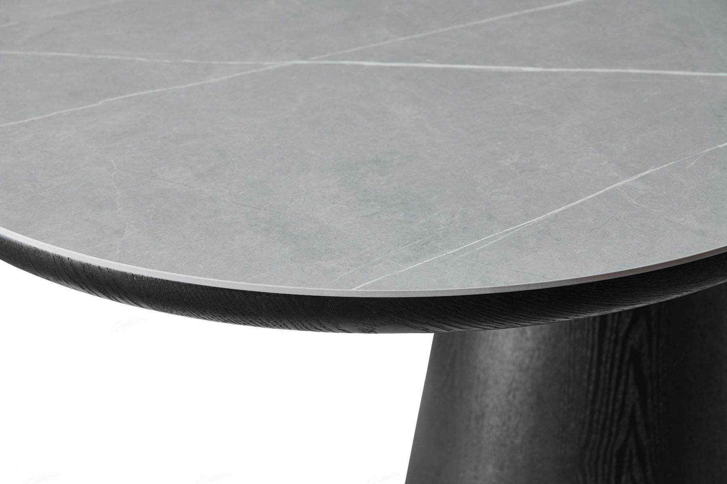 Bianca Black & Grey Sintered Stone Oval 2m Dining Table
