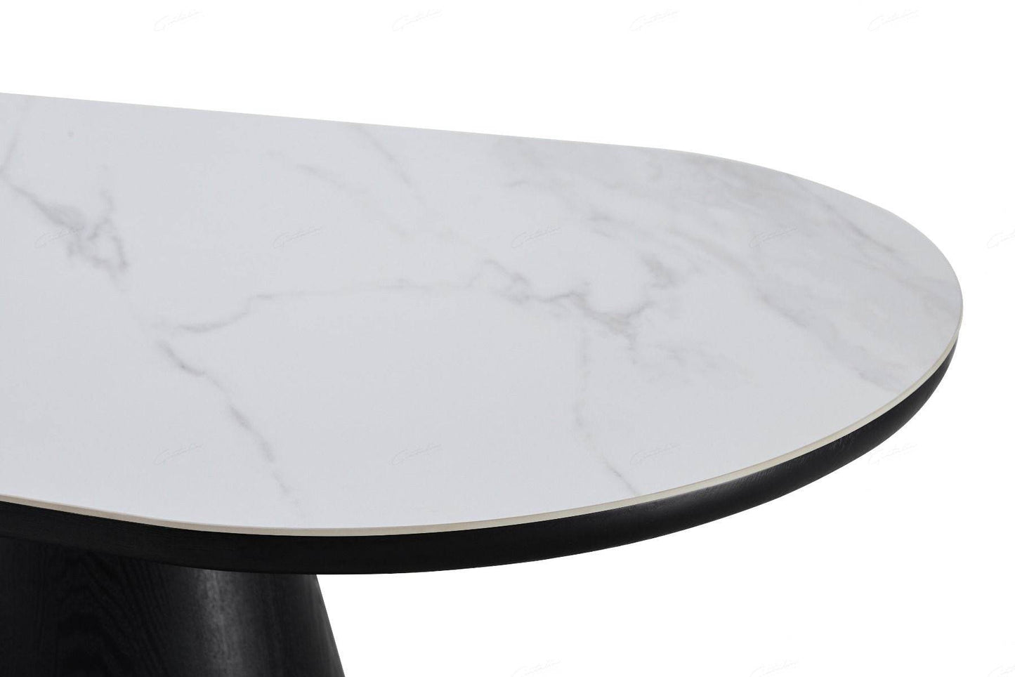 Bianca Black & White Sintered Stone Oval 2m Dining Table