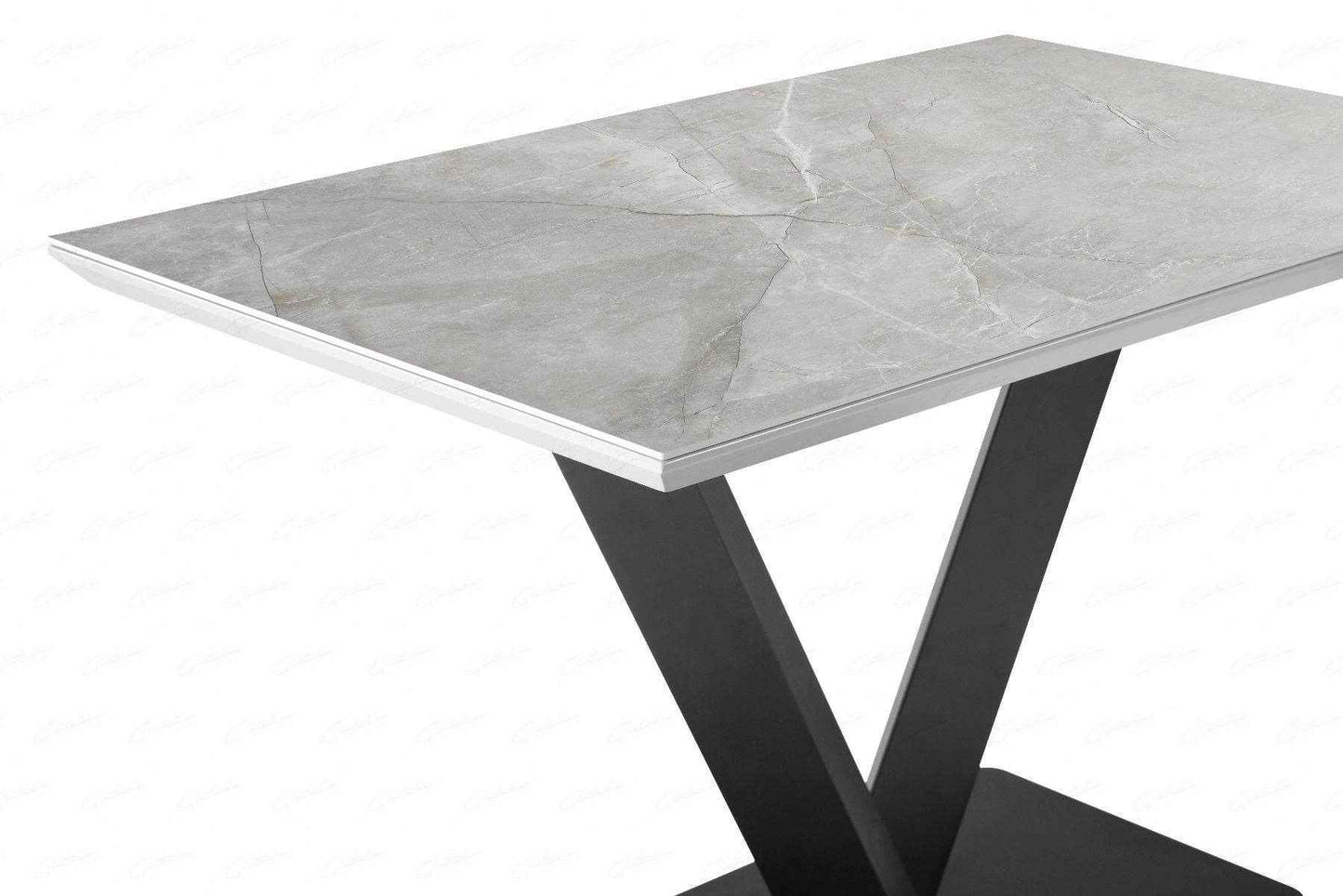 Alessia Grey Ceramic Marble 1.2m Dining Table