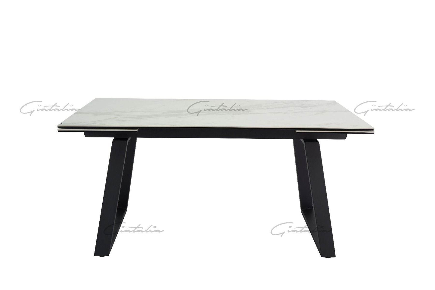 Dante White Ceramic Extending Dining Table
