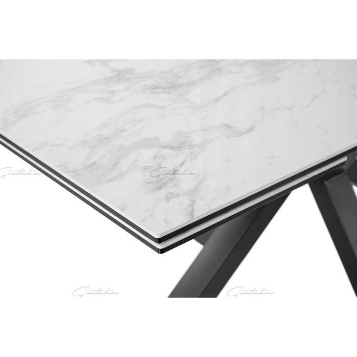 PRE- ORDER DELIVERY FROM OCT Amari White Ceramic Marble Big Extendable Dining Table
