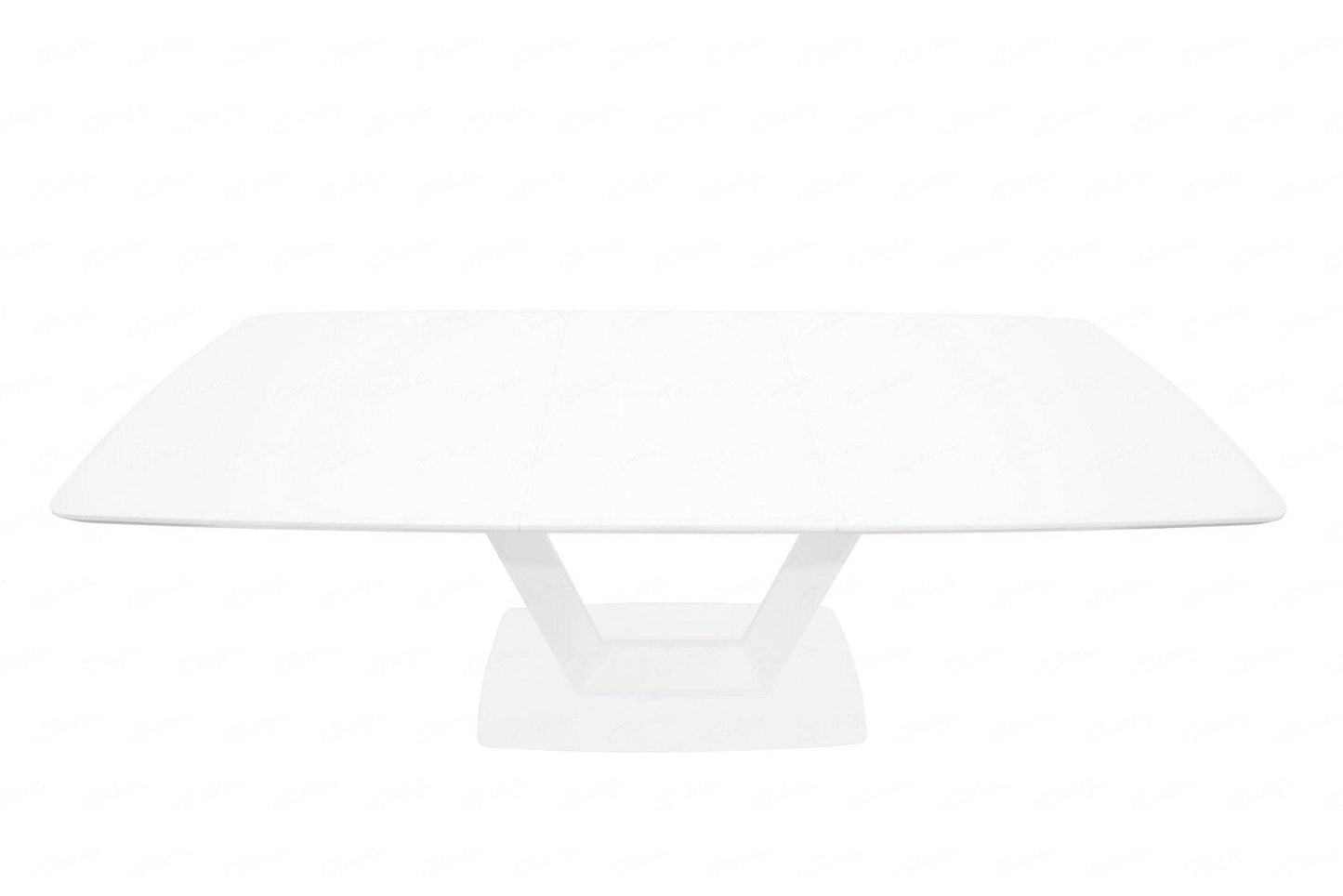 Logato Matt White & Glass BIG Extending Dining Table