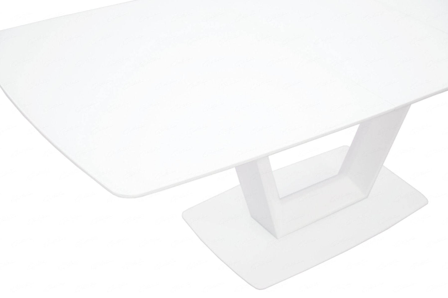 Logato Matt White & Glass SMALL Extending Dining Table