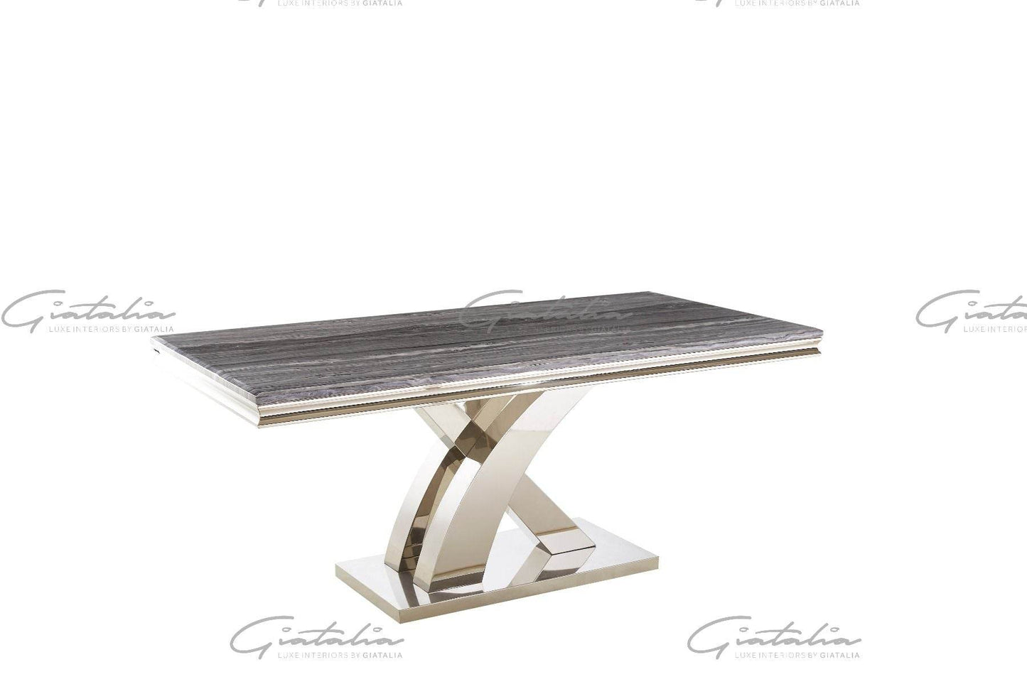 Mayfair Grey Marble Dining Table