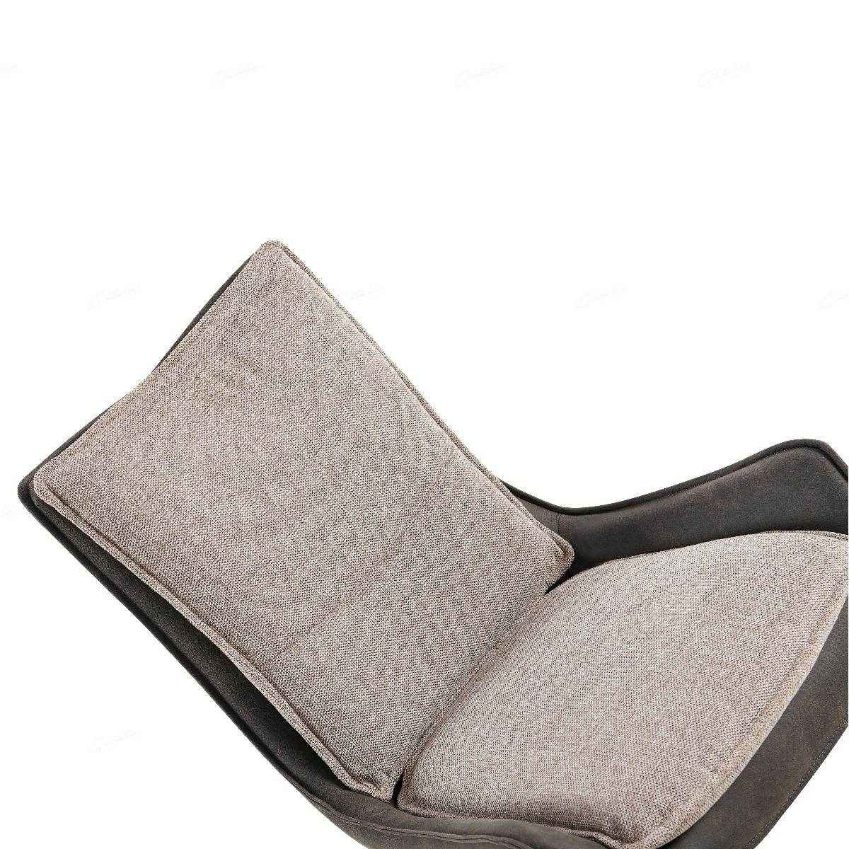 Plush Grey Contrasting Fabric Dining Chair