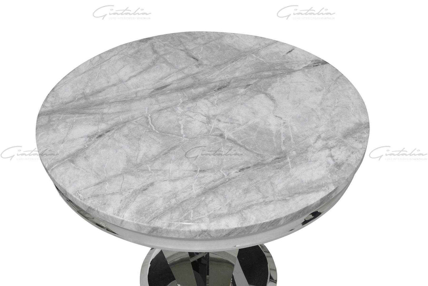 Riccardo Grey Marble 90 Round Dining Table