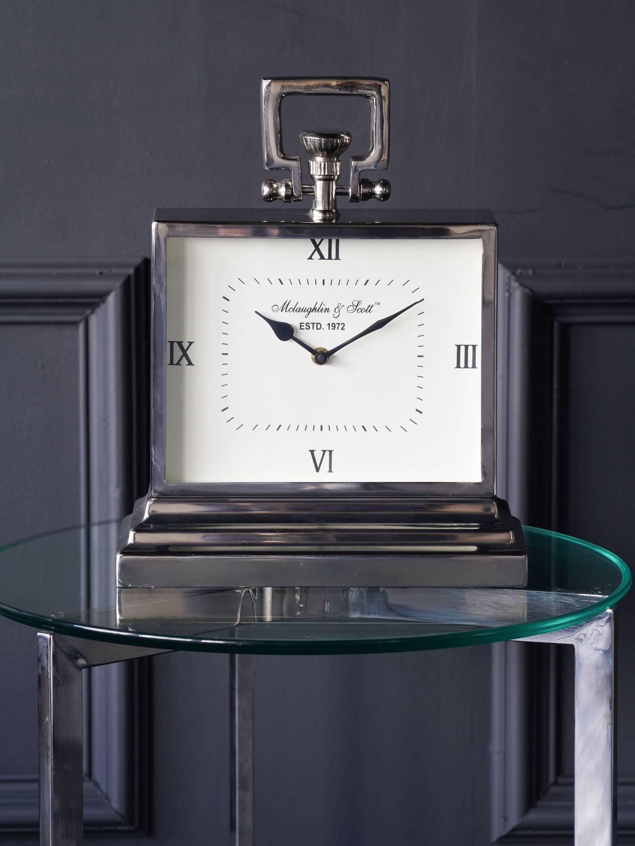 Latham Aluminium Rectangular Clock Small