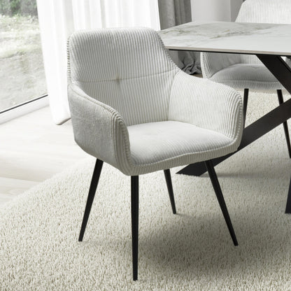 Rotana Round White & 4 Denver Dining Set